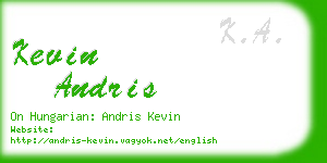 kevin andris business card